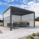 PURPLE LEAF Lamellen Pergola Outdoor Aluminium Pergola Terrassenüberdachung Freistehend Pergola mit Rollos mit Lamellendach Einstellbar Hardtop Pavillon Geeignet für Garten Anthrazit