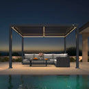 PURPLE LEAF Lamellen Pergola Lamellendach mit LED-Lichtleiste für Garten Terrasse, Grau