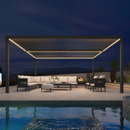 PURPLE LEAF Lamellen Pergola Outdoor Aluminium Pergola Terrassenüberdachung mit integrierten LED Freistehend Pergola mit Lamellendach Einstellbar Hardtop Pavillon Geeignet für Garten Anthrazit
