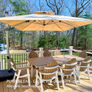 PURPLE LEAF rechteckiger Sonnenschirm mit Schirmständer ideal für Garten & Terrasse mit UV-Schutz