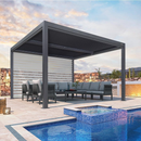 PURPLE LEAF Lamellen Pergola Outdoor Aluminium Pergola Terrassenüberdachung Freistehend Pergola mit Rollos mit Lamellendach Einstellbar Hardtop Pavillon Geeignet für Garten Anthrazit