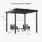 PURPLE LEAF Aluminium Pergola Einziehbare Markise mit Sonnenschutzdach und Seitenvorhängen für Terrasse Garten Grillpavillon