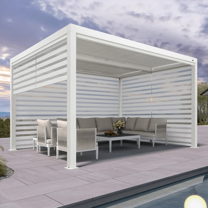 PURPLE LEAF Rollos für Lamellen Pergola Wärmedämmung UV-Schutz Sonnenschutz Waterproof-Gewebe  Sichtschutz pflegeleicht für Terrasse Seitenrollo