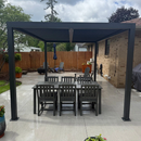 PURPLE LEAF Lamellen Pergola Outdoor Aluminium Pergola Terrassenüberdachung Freistehend Pergola mit Lamellendach Einstellbar Hardtop Pavillon Geeignet für Garten Anthrazit