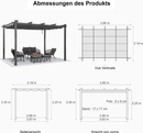 PURPLE LEAF Pergola Metall Garten Pavillon Aluminium Gazebo Wasserdicht Stabil Winterfest Gartenpavillon Mit Sonnenschutz Überdachung -milchweiße Lichterkette