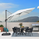 PURPLE LEAF Sonnenschirm Groß Ampelschirm mit Kurbel 360-Grad Drehbar mit Schirmständer