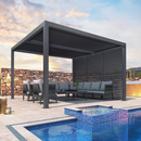 PURPLE LEAF Lamellen Pergola Luxus Pavillon Outdoor Aluminium Pergola mit Slat Wall Panel Stable Gazebo Waterproof für Terrasse Deck Garten