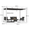 PURPLE LEAF Ausziehbare Outdoor Pergola mit Doppel-Sonnensege & Seitenschutzvorhängen  Weiße Aluminium-Pergola  Moderne Terrassen-Markise für Garten Hof&Terrasse kaki