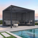 PURPLE LEAF Lamellen Pergola Luxus Pavillon Outdoor Aluminium Pergola mit Slat Wall Panel Stable Gazebo Waterproof für Terrasse Deck Garten