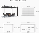 PURPLE LEAF Pergola Metall Garten Pavillon Aluminium Gazebo Wasserdicht Stabil Winterfest Gartenpavillon Mit Sonnenschutz Überdachung -milchweiße Lichterkette