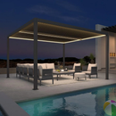 PURPLE LEAF Lamellen Pergola Outdoor Aluminium Pergola Terrassenüberdachung mit integrierten LED Freistehend Pergola mit Lamellendach Einstellbar Hardtop Pavillon Geeignet für Garten Anthrazit