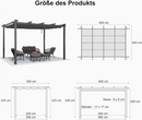 PURPLE LEAF Pergola Metall Garten Pavillon Aluminium Gazebo Wasserdicht Stabil Winterfest Gartenpavillon Mit Sonnenschutz Überdachung -milchweiße Lichterkette