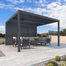 PURPLE LEAF Lamellen Pergola Luxus Pavillon Outdoor Aluminium Pergola mit Slat Wall Panel Stable Gazebo Waterproof für Terrasse Deck Garten