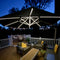 PURPLE LEAF runden Sonnenschirm mit Led Solar Beleuchtung Ampelschirm Gartenschirm Terrassenschirm mit Kurbel, 360°Rotation