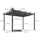 PURPLE LEAF Aluminium Pergola Patio Retractable Pergola Modern Grill Gazebo Metal Shelter Pavilion für  Deck Garden Backyard Outdoor Pergola milchweiße Lichterkette