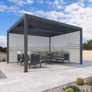 PURPLE LEAF Lamellen Pergola Outdoor Aluminium Pergola Terrassenüberdachung Freistehend Pergola mit Rollos mit Lamellendach Einstellbar Hardtop Pavillon Geeignet für Garten Anthrazit