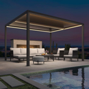 PURPLE LEAF Lamellen Pergola Outdoor Aluminium Pergola Terrassenüberdachung mit integrierten LED Freistehend Pergola mit Lamellendach Einstellbar Hardtop Pavillon Geeignet für Garten Anthrazit