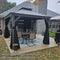 PURPLE LEAF Patio-Pavillon für den Garten Hardtop aus verzinktem Stahl mit verbesserten Vorhängen Arktis Grau