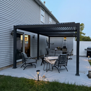 PURPLE LEAF Lamellen Pergola Outdoor Aluminium Pergola mit Verstellbarem Lamellendach für Terrasse und Garten Anthrazit