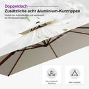 PURPLE LEAF Garten Sonnenschirm, quadratischer Alu Holzoptik Ampelschirm Überhang mit Kurbelgriff und Neigung für Balkon