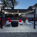 PURPLE LEAF Lamellen Pergola Lamellendach mit LED-Lichtleiste für Garten Terrasse, Anthrazit