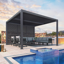 PURPLE LEAF Lamellen Pergola Luxus Pavillon Outdoor Aluminium Pergola mit Slat Wall Panel Stable Gazebo Waterproof für Terrasse Deck Garten