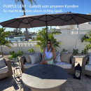 PURPLE LEAF Doppelseitiger, rechteckiger Marktschirm mit Standfuß für Terrasse & Garten