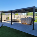 PURPLE LEAF Lamellen Pergola Outdoor Aluminium Pergola Terrassenüberdachung Freistehend Pergola mit Lamellendach Einstellbar Hardtop Pavillon Geeignet für Garten Anthrazit