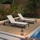 PURPLE LEAF Gartenliegen-Set mit Rollen & Beistelltisch Aluminium Wetterfest Sonnenliege