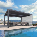 PURPLE LEAF Lamellen Pergola Outdoor Aluminium Pergola Terrassenüberdachung Freistehend Pergola mit Rollos mit Lamellendach Einstellbar Hardtop Pavillon Geeignet für Garten Anthrazit