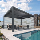 PURPLE LEAF Lamellen Pergola Outdoor Aluminium Pergola Terrassenüberdachung Freistehend Pergola mit Rollos mit Lamellendach Einstellbar Hardtop Pavillon Geeignet für Garten Anthrazit