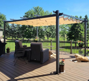 PURPLE LEAF Pergola Metall Garten Pavillon Aluminium Gazebo Wasserdicht Stabil Winterfest Gartenpavillon Mit Sonnenschutz Überdachung -milchweiße Lichterkette