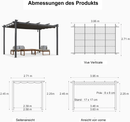 PURPLE LEAF Pergola Metall Garten Pavillon Aluminium Gazebo Wasserdicht Stabil Winterfest Gartenpavillon Mit Sonnenschutz Überdachung -milchweiße Lichterkette