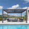 PURPLE LEAF Lamellen Pergola Outdoor Aluminium Pergola mit Verstellbarem Lamellendach für Terrasse und Garten Grau