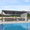 PURPLE LEAF Lamellen Pergola Outdoor Aluminium Pergola Terrassenüberdachung Freistehend Pergola mit Rollos mit Lamellendach Einstellbar Hardtop Pavillon Geeignet für Garten Anthrazit
