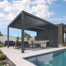 PURPLE LEAF Lamellen Pergola Luxus Pavillon Outdoor Aluminium Pergola mit Slat Wall Panel Stable Gazebo Waterproof für Terrasse Deck Garten