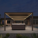 PURPLE LEAF Lamellen Pergola Outdoor Aluminium Pergola Terrassenüberdachung mit integrierten LED Freistehend Pergola mit Lamellendach Einstellbar Hardtop Pavillon Geeignet für Garten Anthrazit