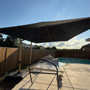PURPLE LEAF Holzmaserung Ausleger-Sonnenschirm Aluminium Outdoor-Sonnenschirme
