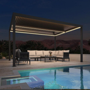 PURPLE LEAF Lamellen Pergola Outdoor Aluminium Pergola Terrassenüberdachung mit integrierten LED Freistehend Pergola mit Lamellendach Einstellbar Hardtop Pavillon Geeignet für Garten Anthrazit