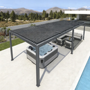 PURPLE LEAF Lamellen Pergola Outdoor Aluminium Pergola mit Verstellbarem Lamellendach für Terrasse und Garten Anthrazit