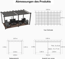 PURPLE LEAF Pergola Metall Garten Pavillon Aluminium Gazebo Wasserdicht Stabil Winterfest Gartenpavillon Mit Sonnenschutz Überdachung -milchweiße Lichterkette