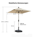 PURPLE LEAF Sonnenschirm Alu Gartenschirm mit Schirmständer, 30° Neigung, Terrassenschirm Tischschirm, Wasserdichter Mittelstockschirm für Garten & Markt