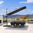 PURPLE LEAF Wirtschaftlicher Terrassen-Sonnenschirm mit drehbarem Rechteck und quadratischem Outdoor-Sonnenschirm