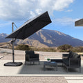 PURPLE LEAF Wirtschaftlicher Terrassen-Sonnenschirm mit drehbarem Rechteck und quadratischem Outdoor-Sonnenschirm