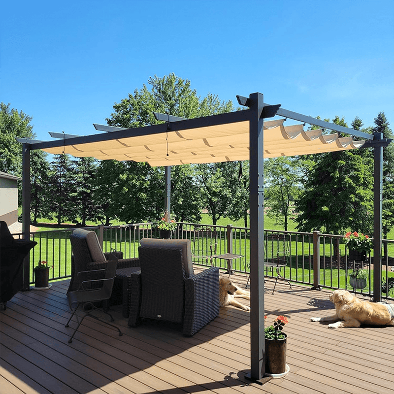 PURPLE LEAF Pergola Metall Garten Pavillon Pergola Wasserdicht Stabil Winterfest, Gartenpavillon Mit Sonnenschutz Überdachung