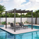PURPLE LEAF Pergola Metall Garten Pavillon Pergola Wasserdicht Stabil Winterfest, Gartenpavillon Mit Sonnenschutz Überdachung