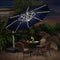 PURPLE LEAF runden Sonnenschirm mit Led Solar Beleuchtung Ampelschirm Gartenschirm Terrassenschirm mit Kurbel, 360°Rotation
