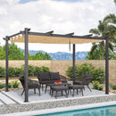 PURPLE LEAF Pergola Metall Garten Pavillon Pergola Wasserdicht Stabil Winterfest, Gartenpavillon Mit Sonnenschutz Überdachung