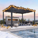 PURPLE LEAF Lamellen Pergola Outdoor Aluminium Pergola Freistehend Pergola mit Lamellendach Einstellbar Hardtop Pavillon,mit Geeignet für Garten Terrasse Hinterhof,Grau