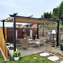 PURPLE LEAF Pergola Aluminium Einziehbare für den Außenbereich mit Sonnenschutzdach, Terrasse, Unterstand für Hinterhof, Metallgrill-Pavillon-PRG